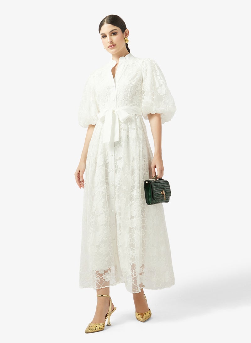 خزانة فستان بياقة مربعة وتنورة واسعة - Image 4